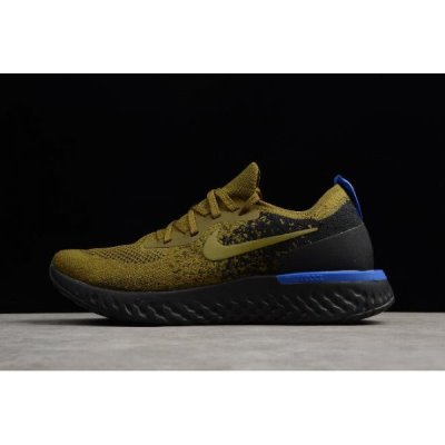 Nike Erkek Epic React Flyknit Koyu Yeşil / Altın / Siyah / Mavi Koşu Ayakkabısı Türkiye - BRW1XJCB